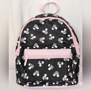 Disney Bioworld Mickey Minnie Mouse Backpack - Black and Pink NWT